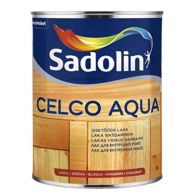 Sadolin Celco Aqua Laka iekšdarbiem, spīdīga 70, 1L